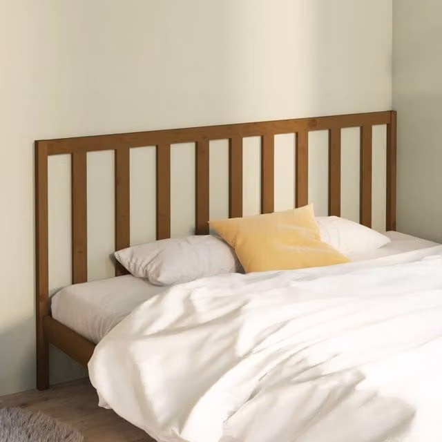 Berkfield Home Rustic Solid Wood Pine Bed Headboard in Honey Brown, W/D/H: 206 x 4 x 100 cm