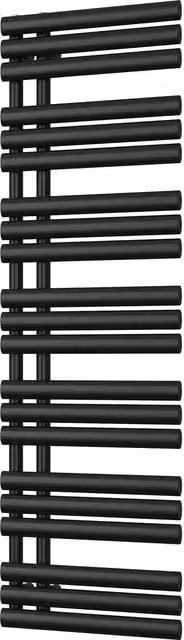 UK Radiators Percival Black Elliptical Tube Designer Heated Towel Rail, H: 159.2 cm, W: 50.0 cm – 1
