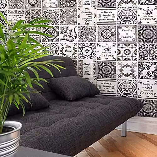 Walplus Retro Brown Tile Wall Stickers, 12 pcs, W/H: 20 x 20 cm