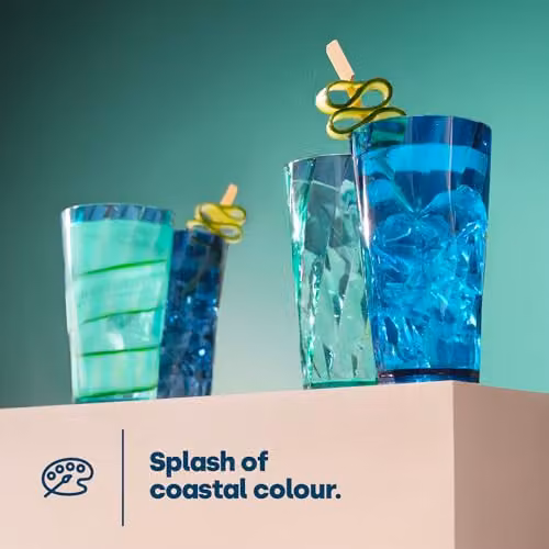 LIVIVO Set of 6 Plastic Tumblers, 600ml, Petrol/Turquoise, Stackable and Dishwasher Safe – 3