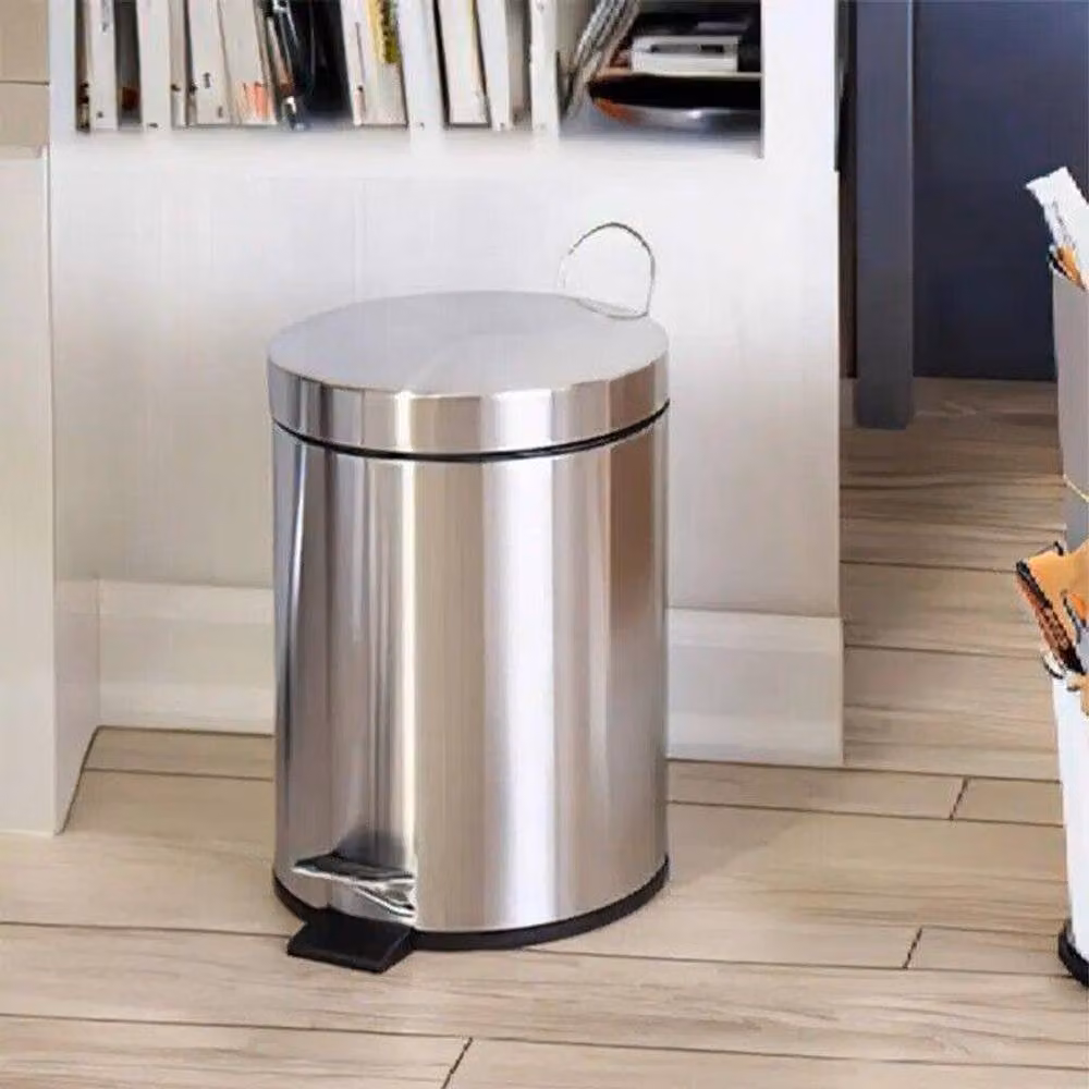MantraRaj Stainless Steel Pedal Bin with Removable Inner Bucket, Silver, 5 L – 3