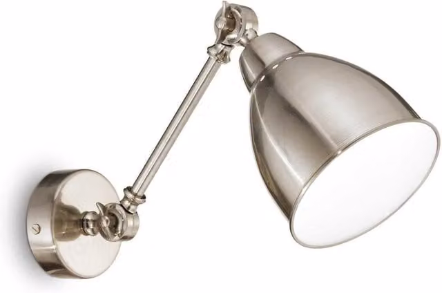 Netlighting Newton Adjustable Metal Indoor Wall Light in Grey with Nickel Finish and E27 Socket