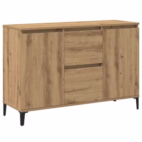 vidaXL Industrial Sideboard in Artisan Oak, Brown, W/D/H: 102 x 35 x 70 cm