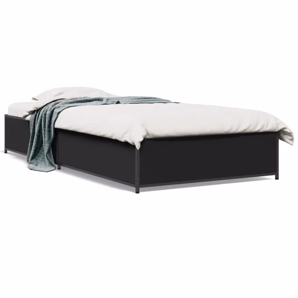 Berkfield Home Single Bed Frame in Black, W/D/H: 90 x 190 cm – 2