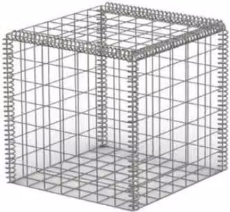 TCS Geotechnics Silver Galvanised Steel 3mm Welded Wire Mesh Gabion Baskets W/D/H: 50 x 50 x 50 cm