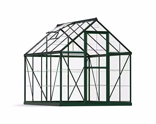 Palram Canopia Harmony 6x8 Green Greenhouse with Clear Polycarbonate Panels and Aluminium Frame