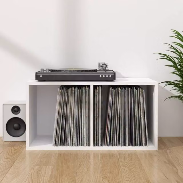 Berkfield Home Vinyl Storage Box in White, W/D/H: 71 x 34 x 36 cm