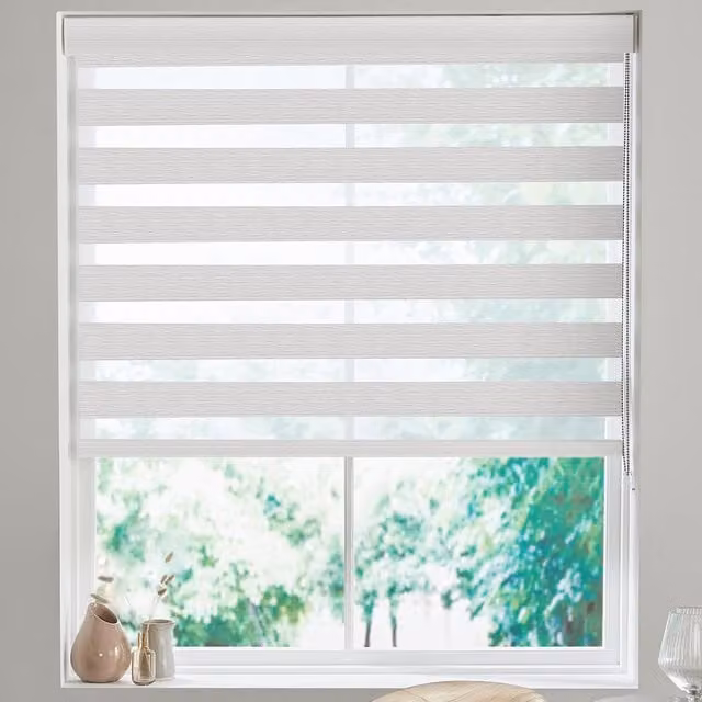 Terrys Made to Measure Striped Day and Night Blind in Silver, Grey and White