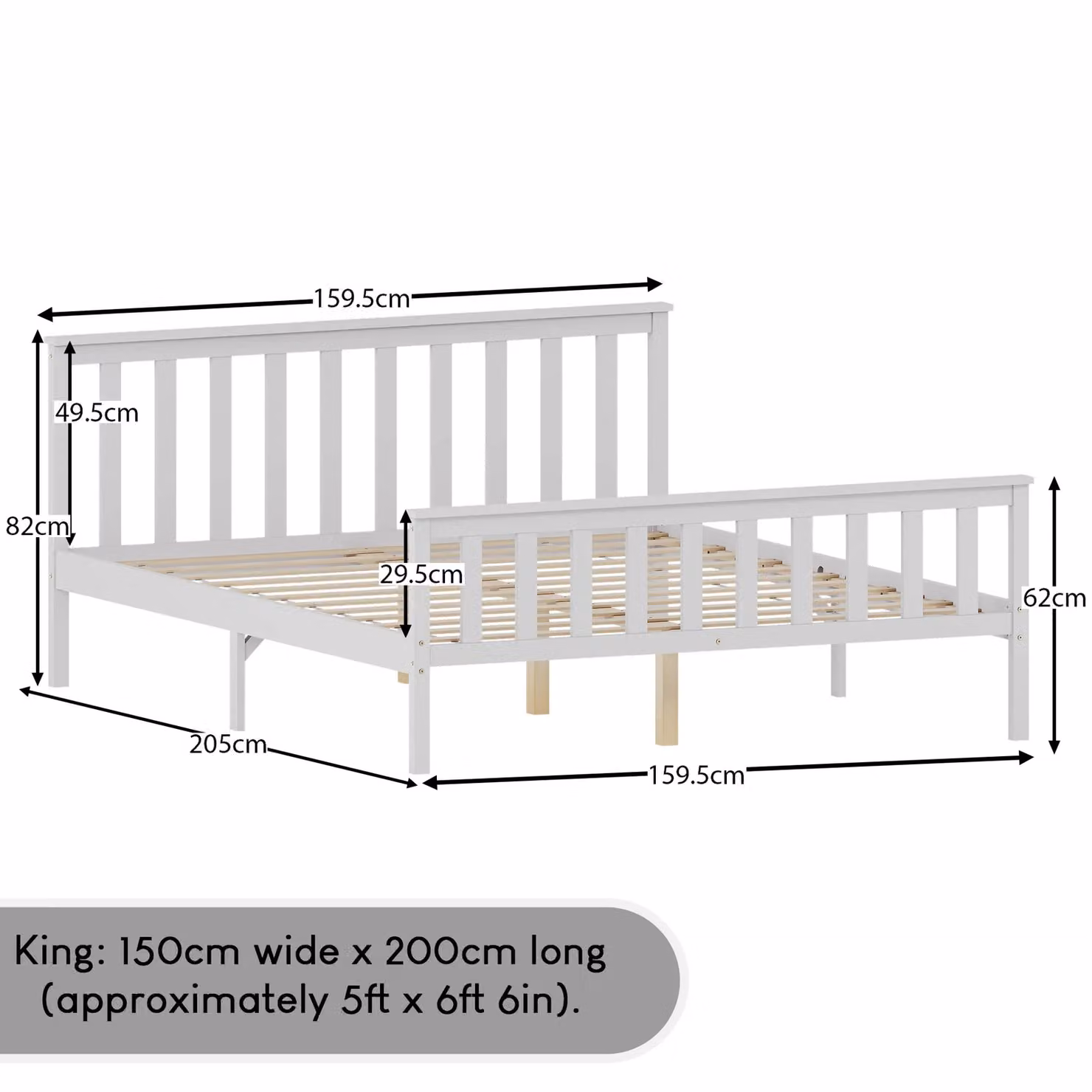 Vida Designs Milan Solid Wood Bed Frame in White – 2
