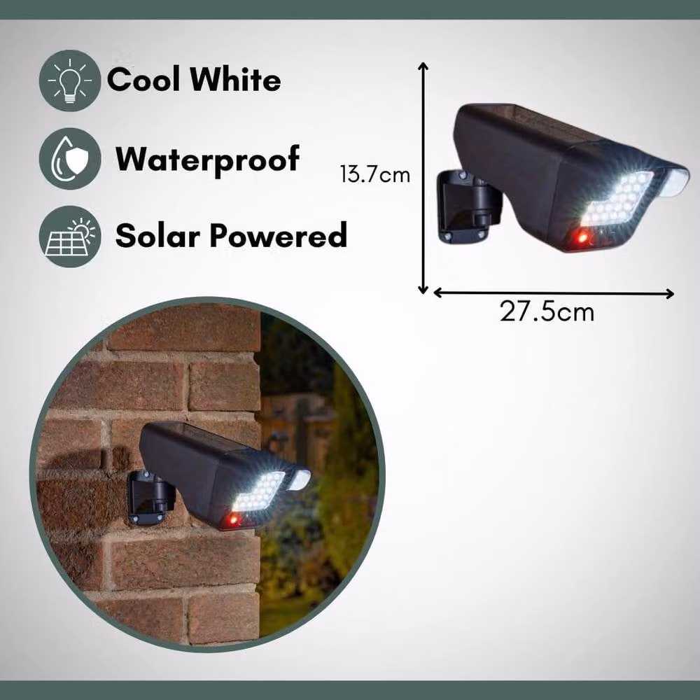 Marco Paul Black Dummy CCTV Camera with LED Floodlight and Motion Sensor – 3