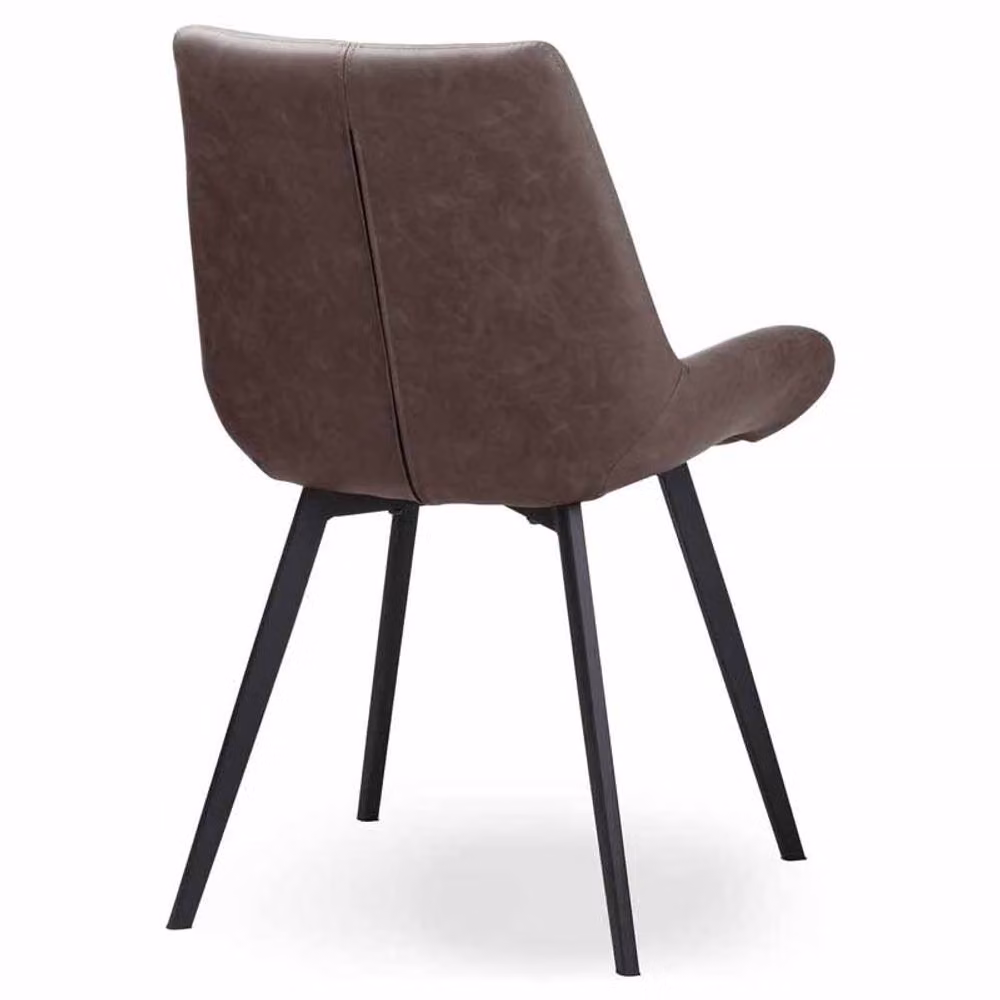 Lemon Pavilion Furniture and Decor Malmo Dining Chair in Brown Faux Leather, W: 49 cm, D: 57 cm, H: 86 cm – 2