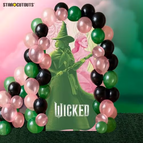 Star Cutouts Wicked Glinda & Elphaba Logo Lifesize Cardboard Backdrop, Height: 185 cm, Green – 2