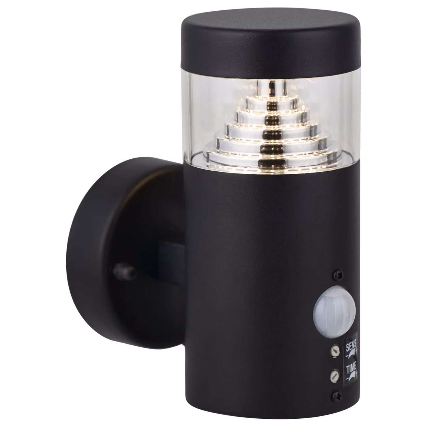 First Choice Lighting Pyramid Set of 2 Black LED Outdoor Motion Sensor Wall Lights – 2