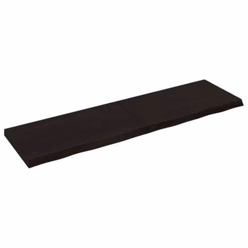vidaXL Wall Mounted Oak Wood Shelf, Dark Brown, W: 180 cm, D: 50 cm, H: 2-6 cm – 1