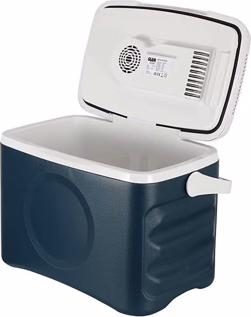 GlamHaus Portable Electric Insulated Cooler Box, 30L, Blue