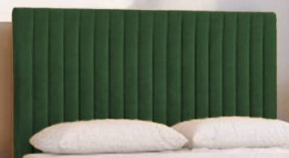 Knight Sleep Emily No Draw Divan Bed Base with Headboard in Dark Green Plush Velvet, Super King, W/D: 200 x 200 cm – 2