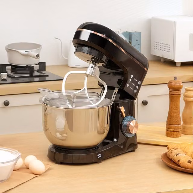 HOMCOM 5L Stand Mixer in Black with 6 Speeds, Pulse Setting and Stainless Steel Components