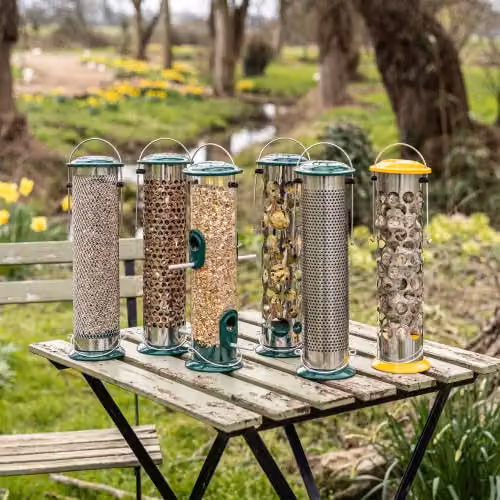 Peckish All Weather Suet and Peanut Metal Bird Feeder in Silver – 2