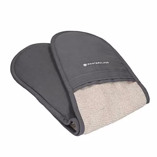 MasterClass Professional Non-Slip Cotton Oven Glove, Grey