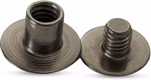Neel Blue Blued Brass Chicago Screw Rivets, Countersunk Flat Head, Dark Grey, 10 Pieces, W: 9 mm, D: 13 mm
