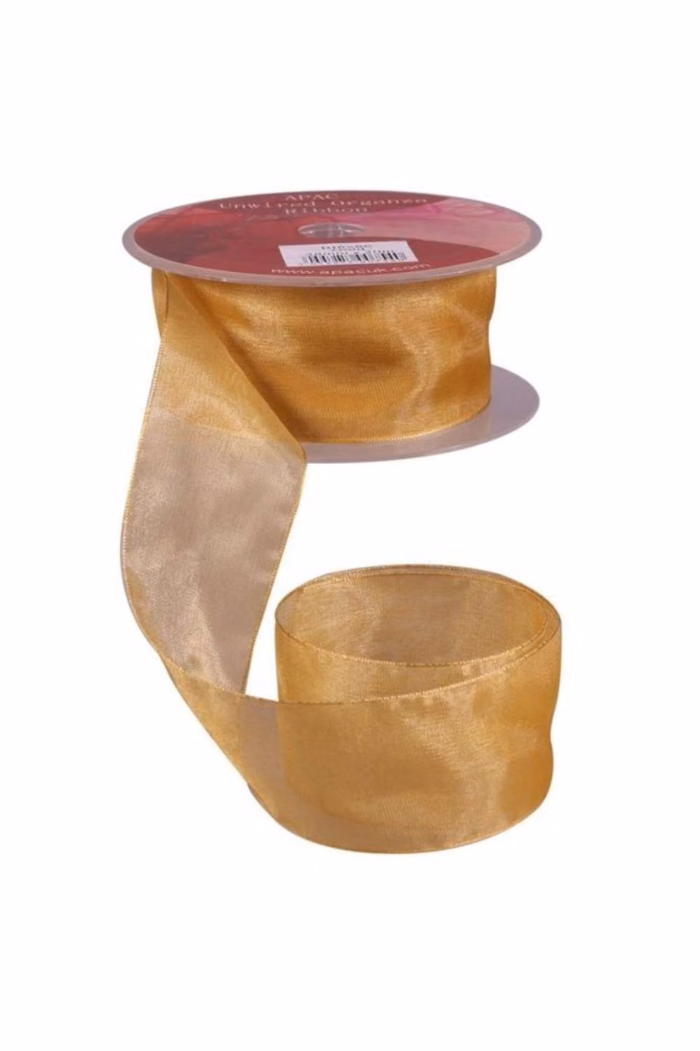 KDMD Gold Woven Edge Organza Ribbon, 38mm, 2 Pack – 2