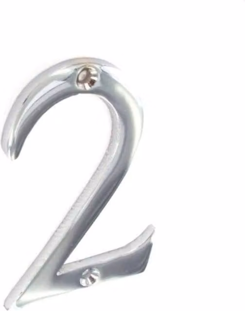 Securit 2 Chrome Door Number in Silver