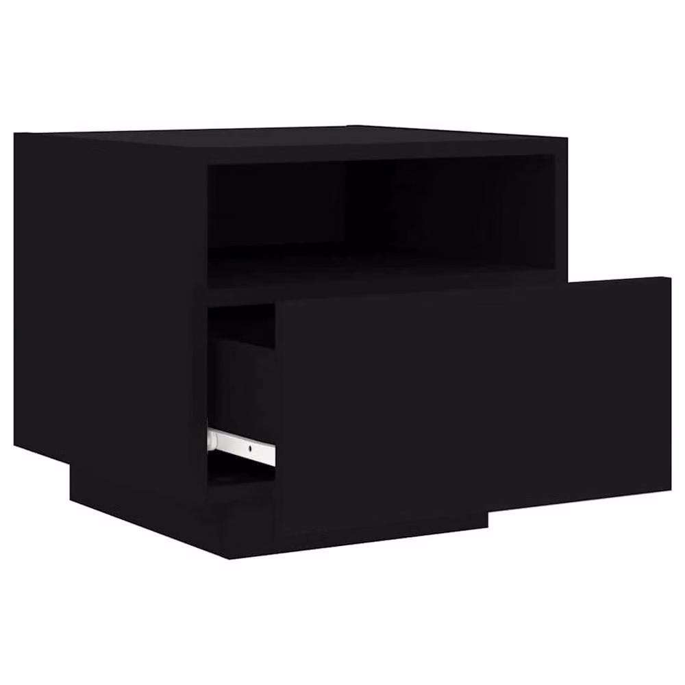 Berkfield Home Set of 2 Black Bedside Cabinets with Integrated LED Lighting, W/D/H: 40 x 39 x 37 cm – 6