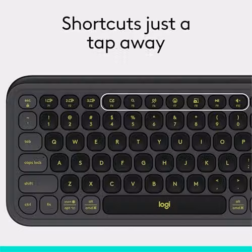 Logitech Pop Icon Keys Wireless Bluetooth Keyboard - Black, Grey and Green – 7