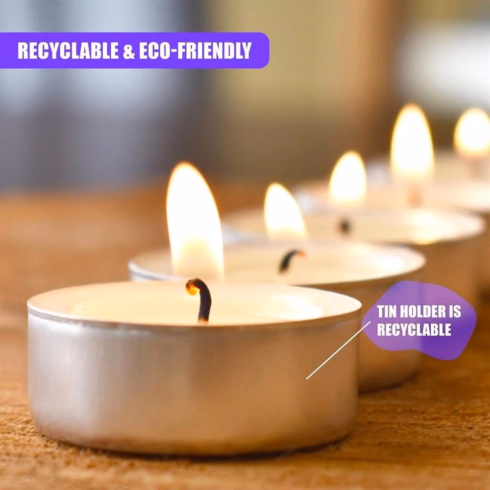 NESTLUNE Silver Tea Light Candles, Pack of 100 – 3