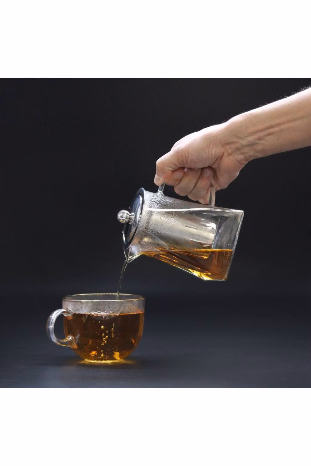 KDMD Tower Shape Glass Infuser Teapot with 780ml Capacity, Transparent – 2