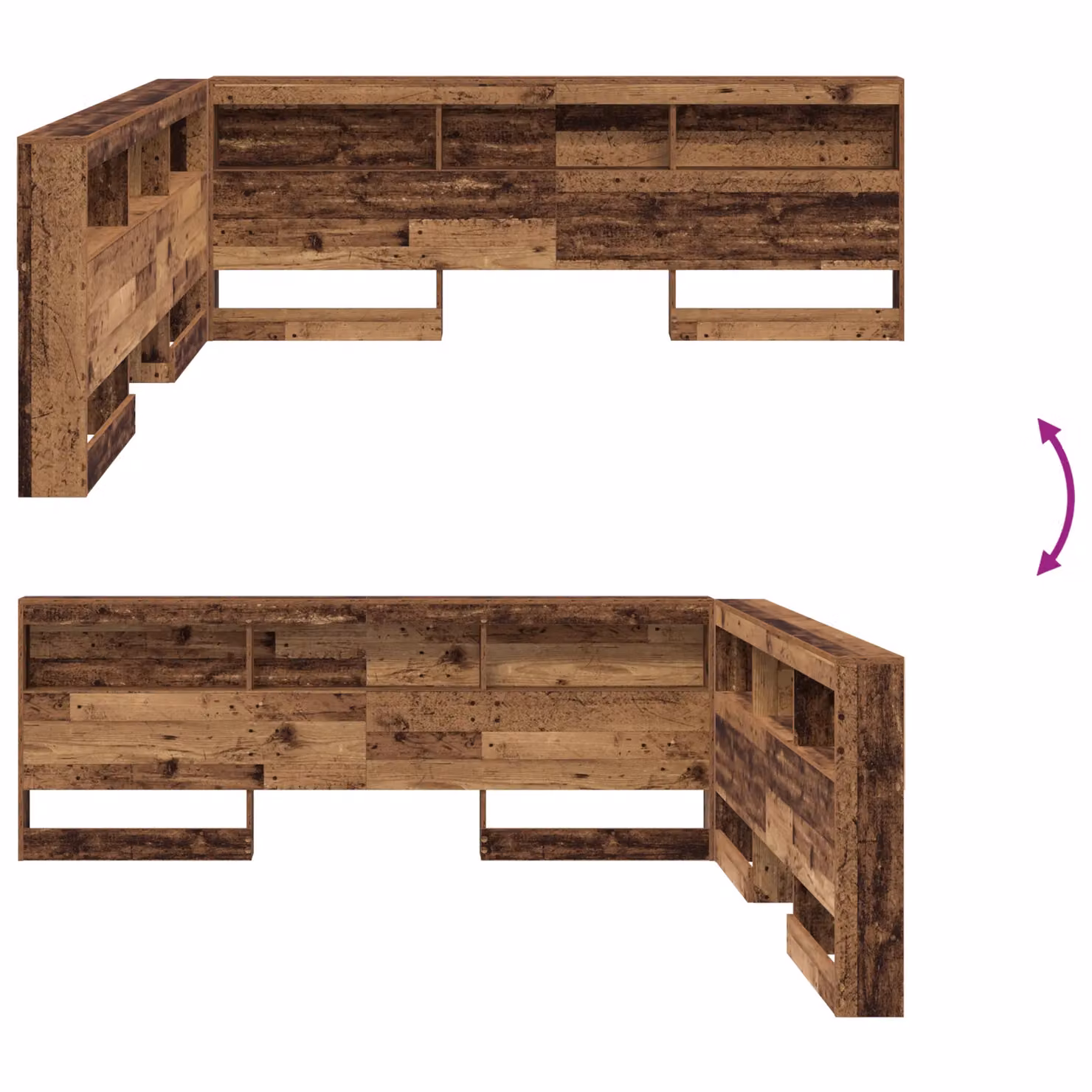 Berkfield Home Storage Headboard with Integrated Shelf in Brown Engineered Wood, Width: 200 cm – 5