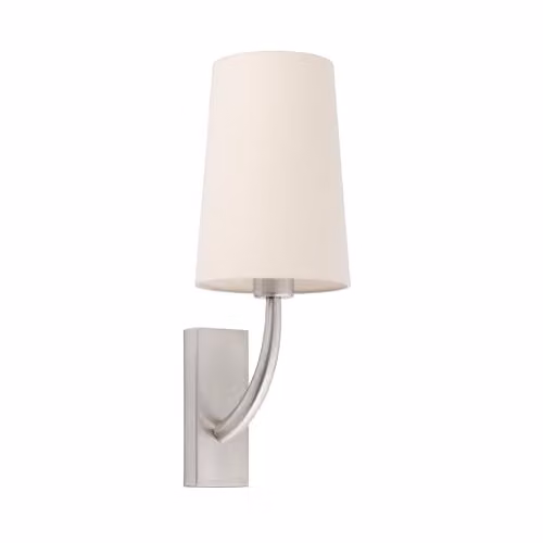 Netlighting Rem Modern Wall Light with Fabric Shade in Silver and Grey