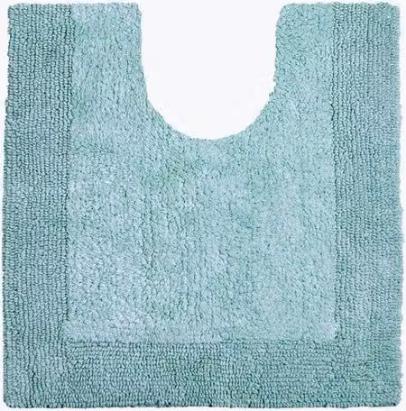 Allure Bath Fashions Elegance Reversible Heavyweight Cotton Pedestal Mat in Duck Egg Blue, W/D/H: 55 x 55 x 1 cm – 1