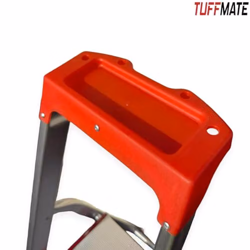 TUFFMATE 6-Step Aluminium Folding Ladder with Tool Tray and Rubber Feet, Silver, 150kg Max Load – 2