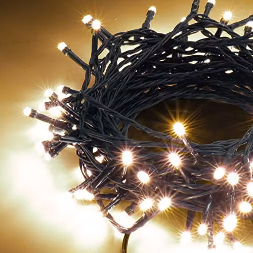 Globrite 100 LED White Fairy String Lights with Remote Control and Timer for Christmas and Halloween Decorations – 4