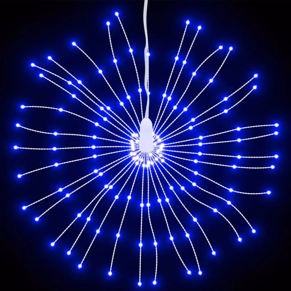 Berkfield Home Christmas Starburst Lights, 140 LEDs, 8 Pieces, Blue, Diameter: 17 cm – 3