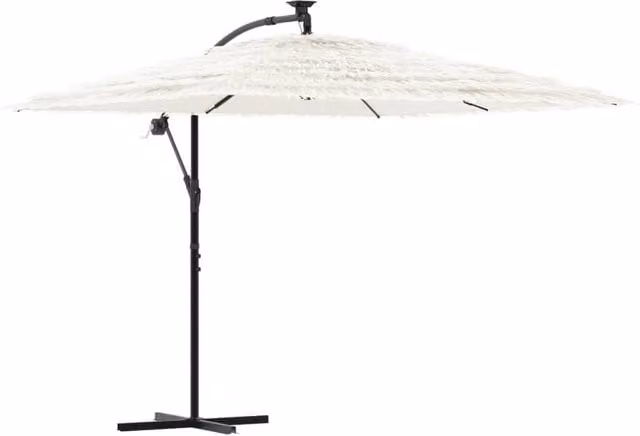 Berkfield Home White Garden Parasol with Steel Pole, W/D/H: 269 x 269 x 235 cm