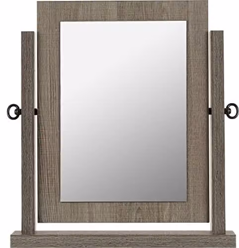 Seconique Lisbon Black Wood Tabletop Dressing Table Mirror