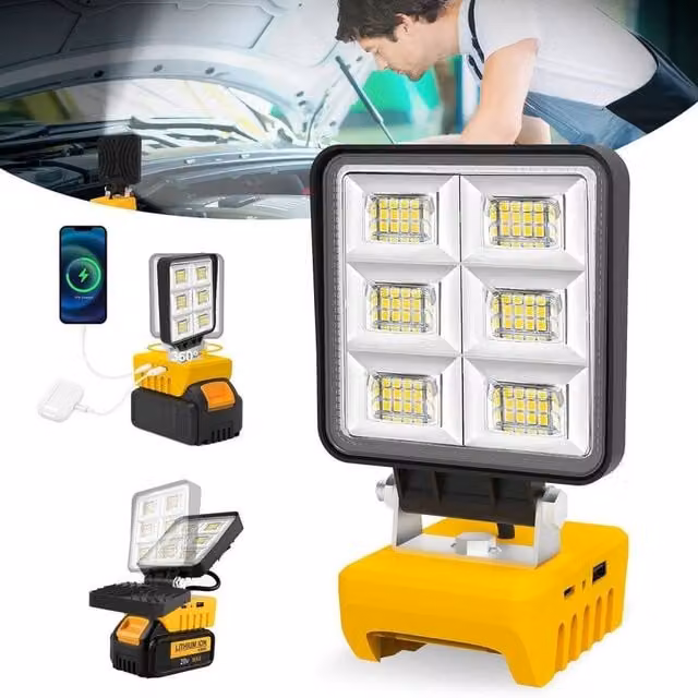 EONLION Cordless LED Work Light in Yellow