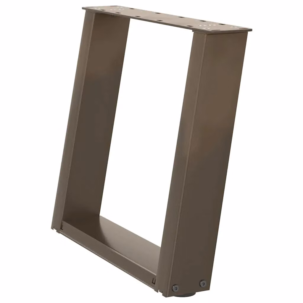 Berkfield Home U-Shaped Coffee Table Legs, 2 Pieces, Brown Steel, H: 50 cm x W: 42.5 cm x D: 42.5 cm – 2