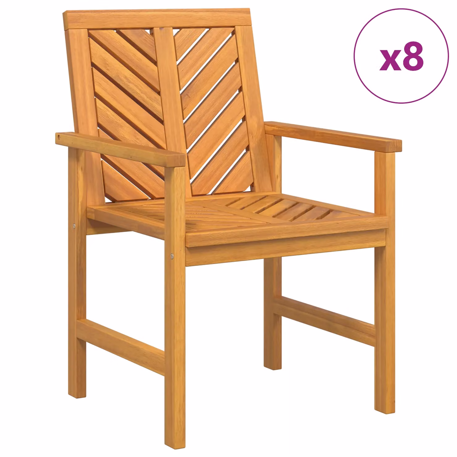 Berkfield Home 8-Piece Brown Acacia Wood Garden Dining Set – 2