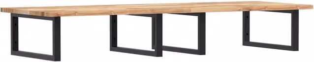 Berkfield Home Wall Mounted Basin Shelf in Brown Acacia Wood and Steel
