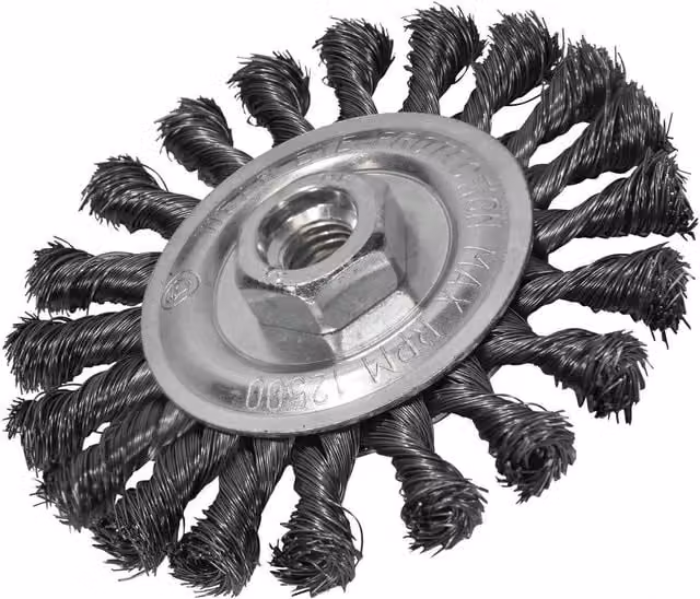 Faithfull Circular Wire Brush for Angle Grinders, Silver and Multicolour, Diameter: 115 mm, Bore: 12 mm, M14x2, 0.35 mm Wire