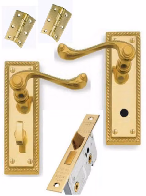 Golden Grace Brass Door Handle in Gold