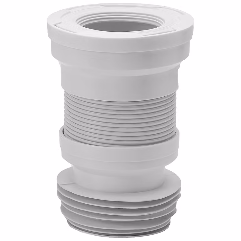 Wirquin White Flexible Plastic Toilet Pan Waste Connector 200–340mm