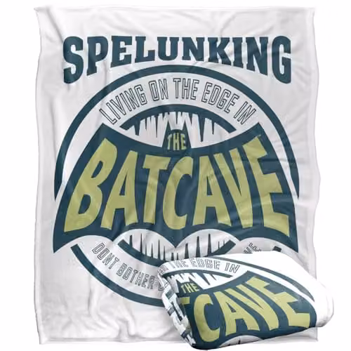 Warner Bros. Batman Don't Bother Dad In His Batcave Super Soft Fleece Throw Blanket, Multicolour, W: 152 cm, D: 127 cm