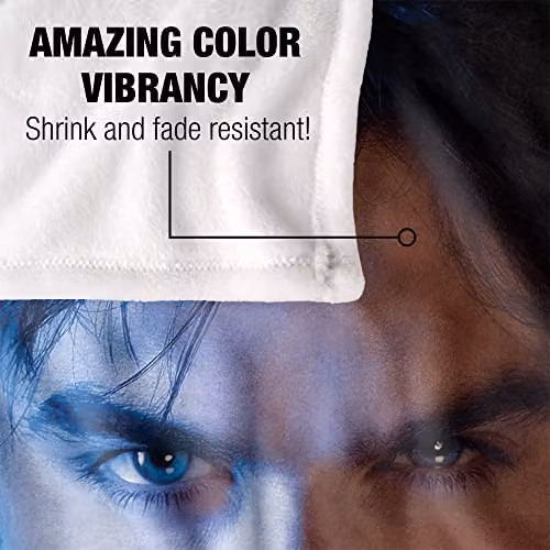 LOGOVISION Vampire Diaries Damon Eyes Officially Licensed Super Soft Fleece Throw Blanket, White and Multicolour, W/D/H: 152 x 127 cm – 3