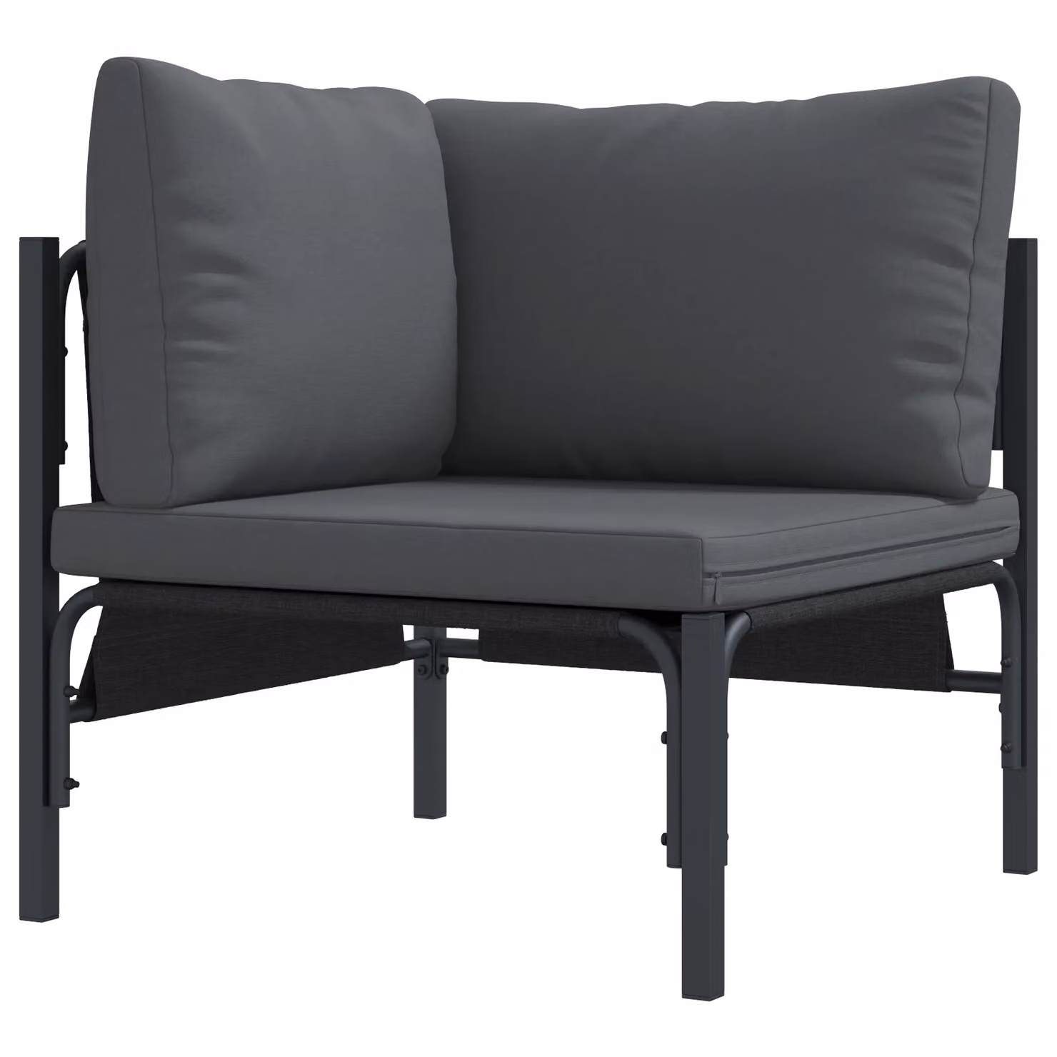 Berkfield Home 7 Piece L-Shape Garden Sofa Set in Anthracite with Powder Coated Steel Frame and Upholstered Cushions – 3