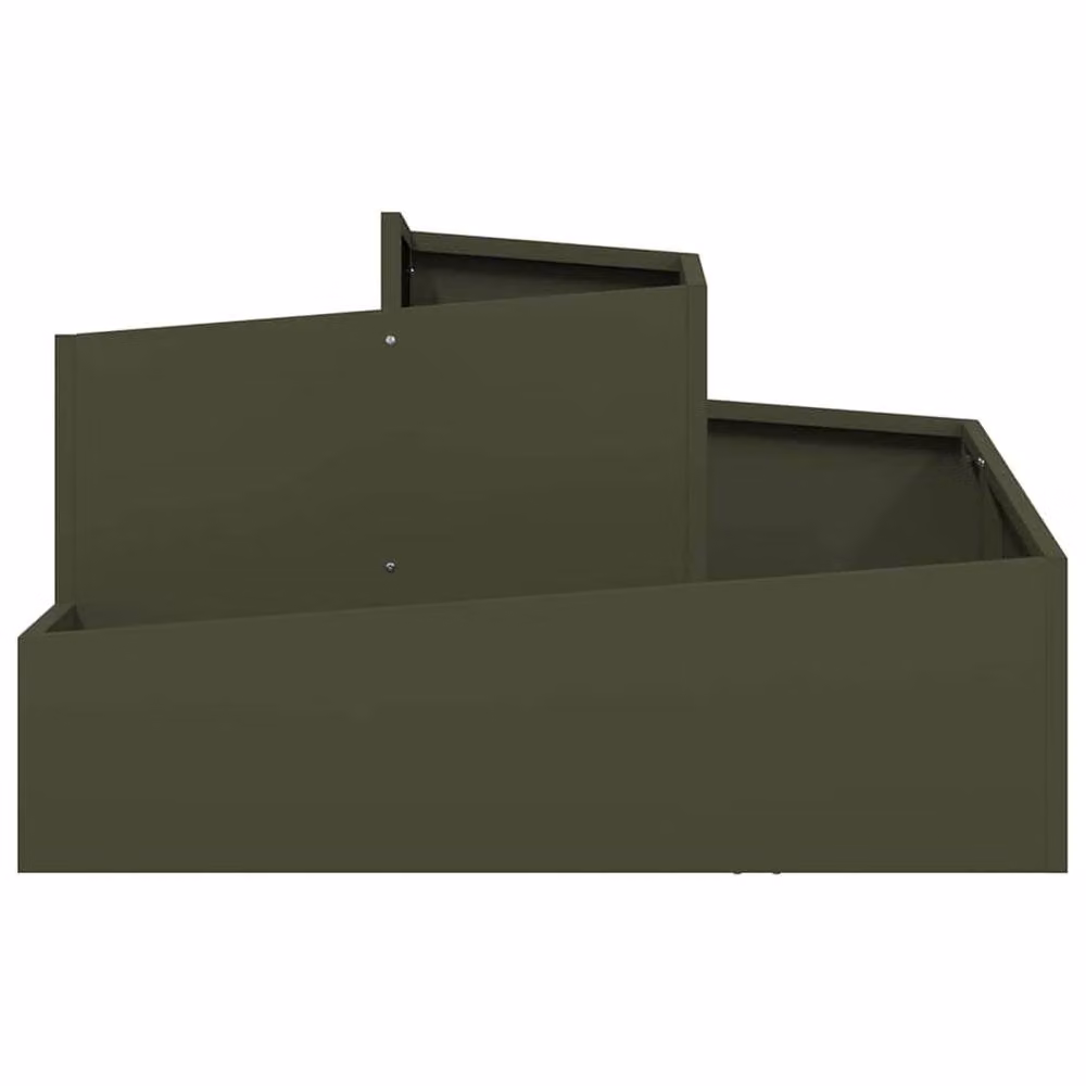 Berkfield Home Green Steel Planter Tub W: 80 cm, D: 80 cm, H: 50 cm – 4