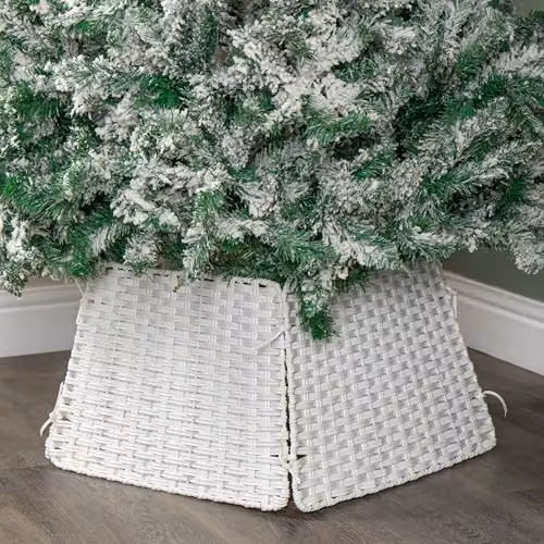 Samuel Alexander White Faux Rattan Christmas Tabletop Decor W/D/H: 46 x 46 x 30 cm – 2